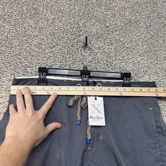 Robert Graham Swim Trunks Mens Large Alvarado Graphite Gray New With Tags Lined - Picture 4 of 11